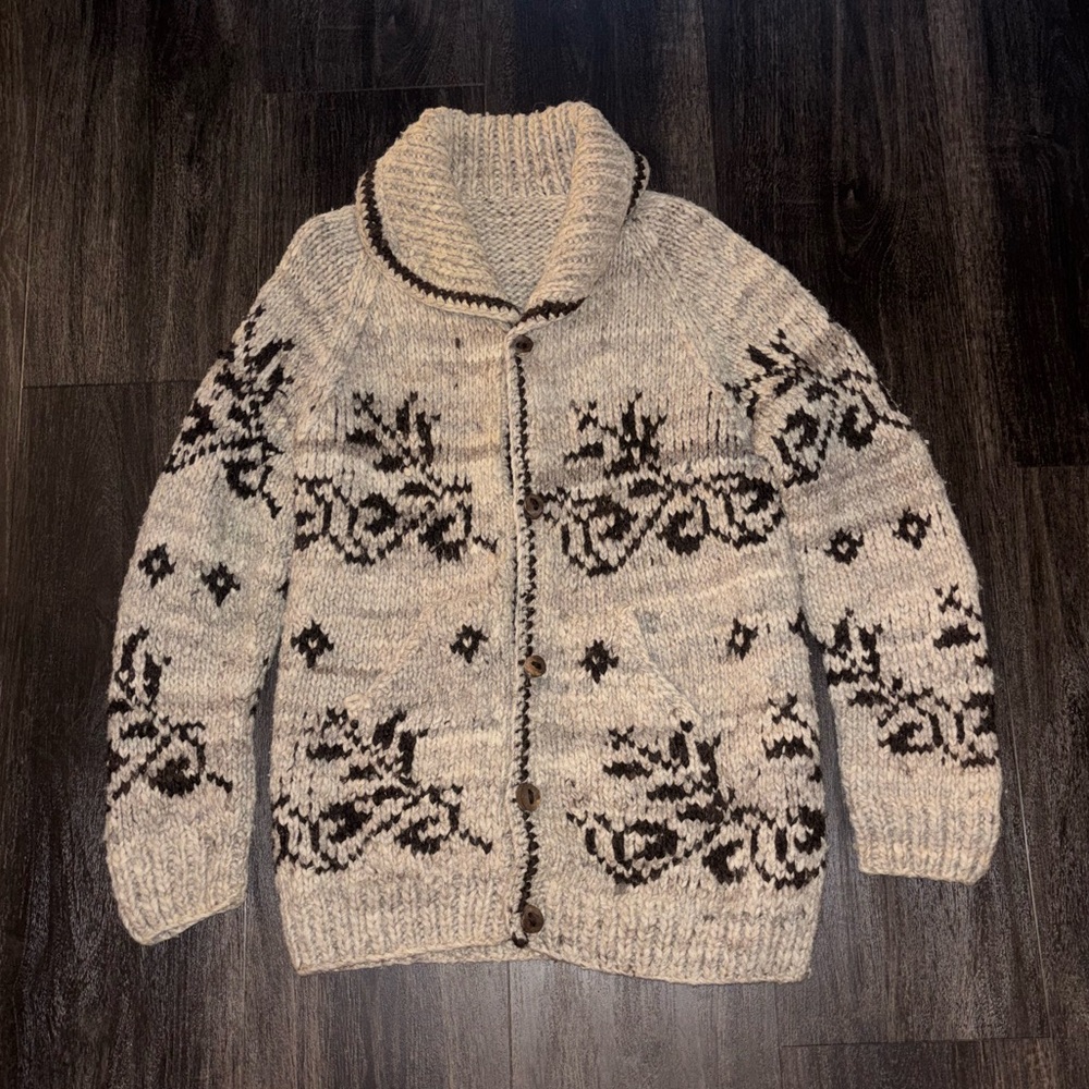 Cozy Knit Cardigan Sweater - Black and Gray